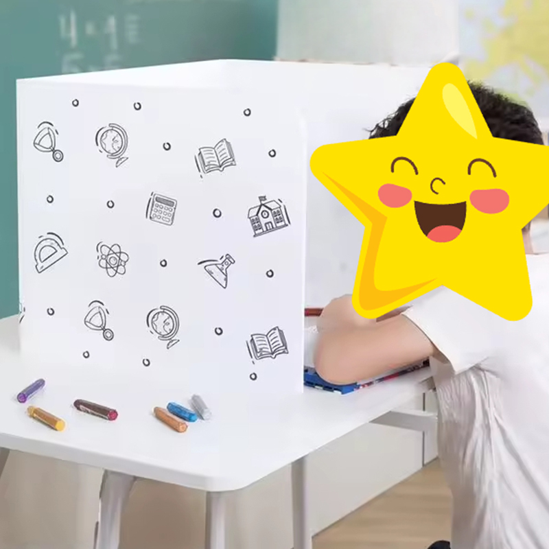 職場のキュービクル隔離用PPシートデスクトップガード